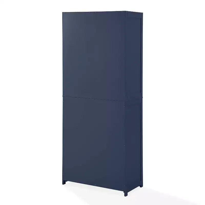 Crosley 67" Savannah Tall Kitchen Storage Pantry Navy : Design traditionnel de ferme, placage de bois, cadre en MDF, 3 étagères réglables