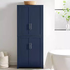Crosley 67" Savannah Tall Kitchen Storage Pantry Navy : Design traditionnel de ferme, placage de bois, cadre en MDF, 3 étagères réglables