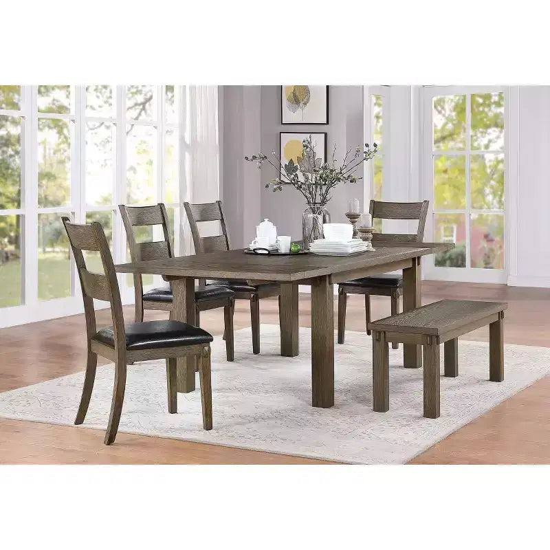 Table de salle à manger Nabirye 96 po Chêne foncé - Acme Furniture