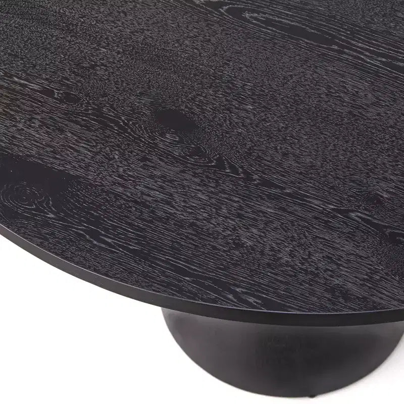 Table à manger piédestal ronde Buylateral Elina Moderne 45 po Noir