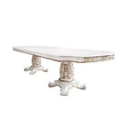 Table à manger Vendome 136 po, fini perle antique - Acme Furniture : Double piédestal classique, 10 places, cadre en résine