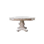 Table à manger Vendome 136 po, fini perle antique - Acme Furniture : Double piédestal classique, 10 places, cadre en résine