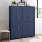 Crosley 67" Savannah – Ensemble de 2 meubles de rangement de cuisine, bleu marine : Style traditionnel, placage en bois, cadre en MDF, 6 étagères