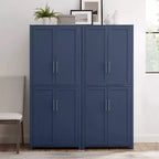 Crosley 67" Savannah – Ensemble de 2 meubles de rangement de cuisine, bleu marine : Style traditionnel, placage en bois, cadre en MDF, 6 étagères