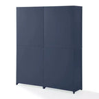 Crosley 67" Savannah – Ensemble de 2 meubles de rangement de cuisine, bleu marine : Style traditionnel, placage en bois, cadre en MDF, 6 étagères