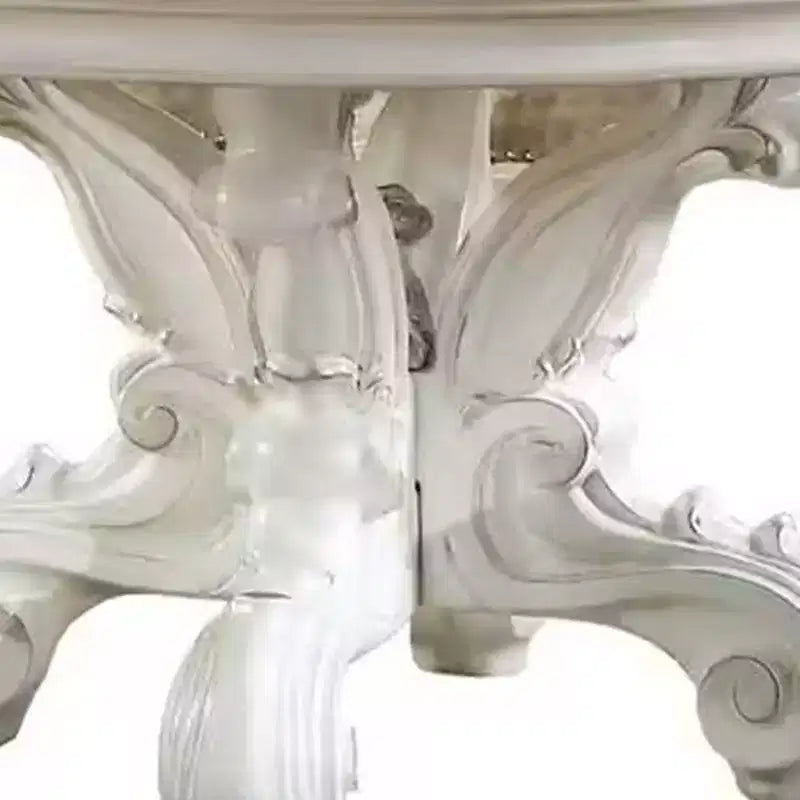 Table à manger Versailles 60 po Fini blanc cassé de style PU - Meubles Acme