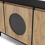 Buffet Andrew moderne milieu de siècle Chêne clair/Noir - miBasics