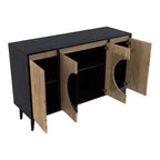 Buffet Andrew moderne milieu de siècle Chêne clair/Noir - miBasics