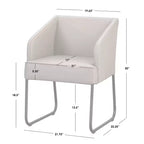 Ensemble de salle à manger rond moderne Buylateral Lucine 5 pièces 150 cm Table noire avec chaises de salle à manger en cuir kaki