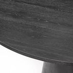 Ensemble de salle à manger rond moderne Buylateral Lucine 5 pièces 150 cm Table noire avec chaises de salle à manger en cuir kaki