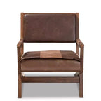 Fauteuil de salon Rovelyn en similicuir et bois fini noyer marron - Baxton Studio
