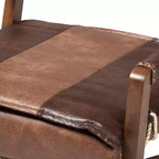 Fauteuil de salon Rovelyn en similicuir et bois fini noyer marron - Baxton Studio