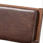 Fauteuil de salon Rovelyn en similicuir et bois fini noyer marron - Baxton Studio