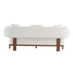 Christopher Knight Home Jose Canapé incurvé 3 places de 208,3 cm en bouclé et bois d'hévéa avec oreillers (lot de 2), beige