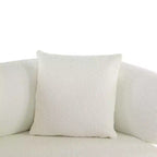 Christopher Knight Home Jose Canapé incurvé 3 places de 208,3 cm en bouclé et bois d'hévéa avec oreillers (lot de 2), beige