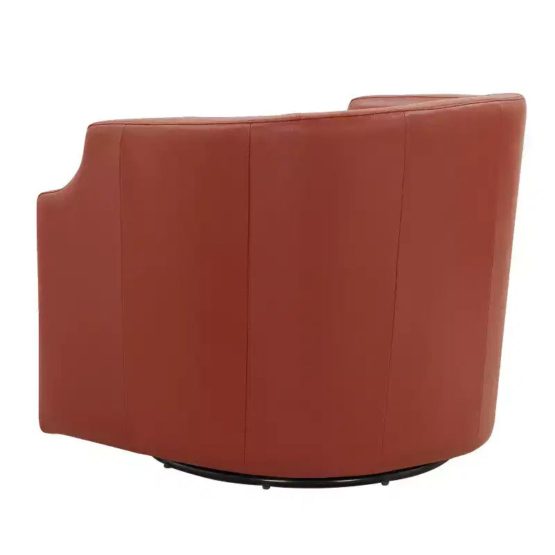 Fauteuil à bascule pivotant en cuir pleine fleur Erenson Comfort Pointe Caramel