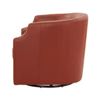 Fauteuil à bascule pivotant en cuir pleine fleur Erenson Comfort Pointe Caramel