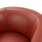 Fauteuil à bascule pivotant en cuir pleine fleur Erenson Comfort Pointe Caramel
