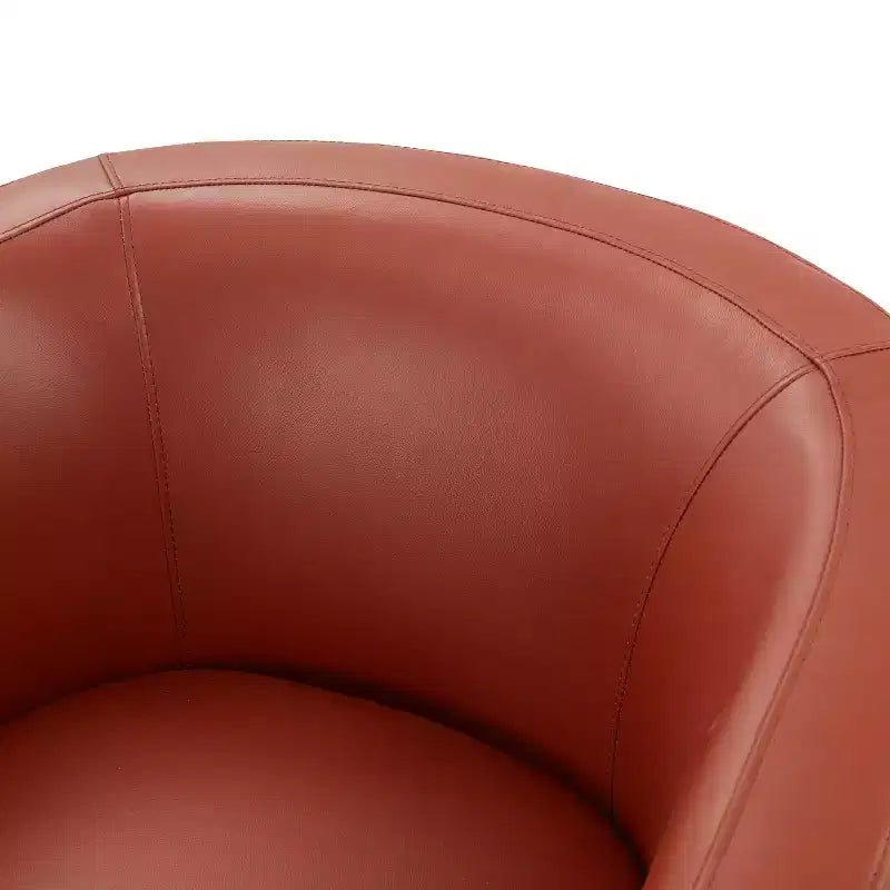 Fauteuil à bascule pivotant en cuir pleine fleur Erenson Comfort Pointe Caramel