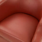Fauteuil à bascule pivotant en cuir pleine fleur Erenson Comfort Pointe Caramel