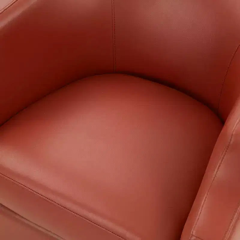 Fauteuil à bascule pivotant en cuir pleine fleur Erenson Comfort Pointe Caramel