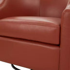 Fauteuil à bascule pivotant en cuir pleine fleur Erenson Comfort Pointe Caramel