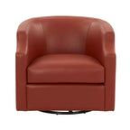 Fauteuil à bascule pivotant en cuir pleine fleur Erenson Comfort Pointe Caramel