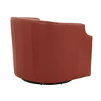 Fauteuil à bascule pivotant en cuir pleine fleur Erenson Comfort Pointe Caramel