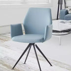 Fauteuil d'appoint Segismunda 24 po en cuir bleu clair/fini noir - Acme Furniture