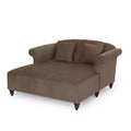 Freas Contemporary Tufted Double Chaise Lounge: Elegant Scroll Arms, Birch Wood Legs - Christopher Knight Home