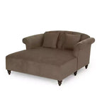Freas Contemporary Tufted Double Chaise Lounge: Elegant Scroll Arms, Birch Wood Legs - Christopher Knight Home