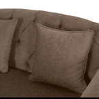 Freas Contemporary Tufted Double Chaise Lounge : Accoudoirs Volutés Élégants, Pieds en Bois de Bouleau - Christopher Knight Home