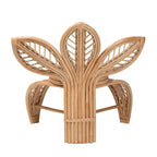 bali & pari Fauteuil d'appoint en rotin naturel Gresham Blanc/Marron naturel : Fait main, Rembourré de mousse, Aucun assemblage requis