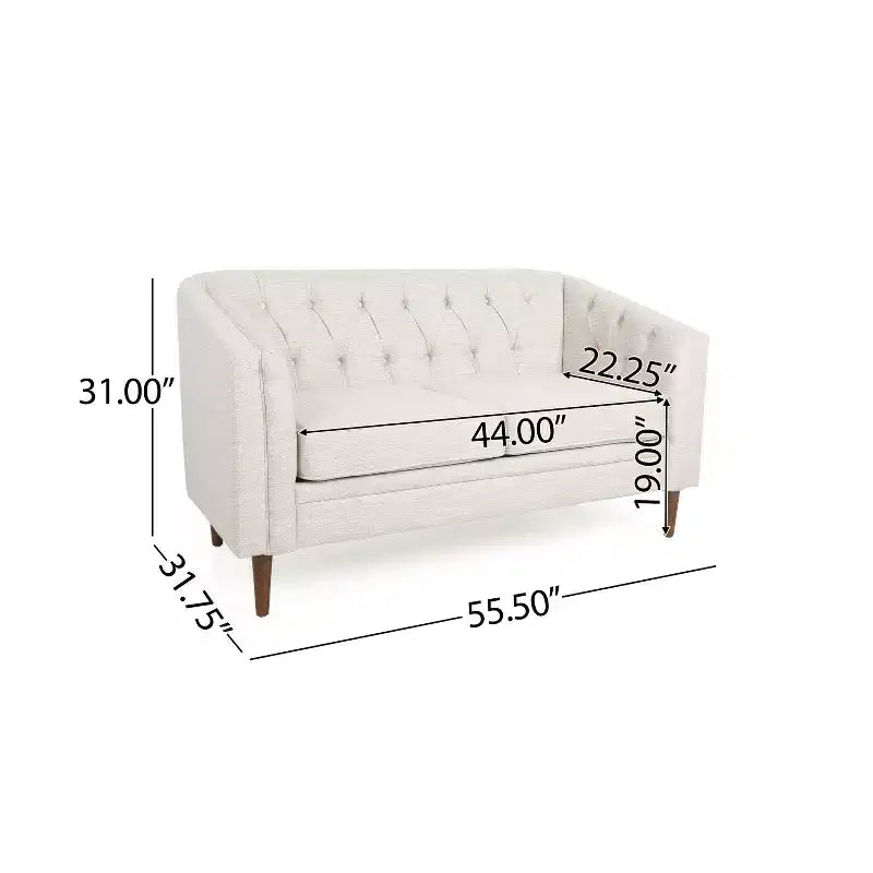 Christopher Knight Home Canapé deux places capitonné Cantrell beige/espresso