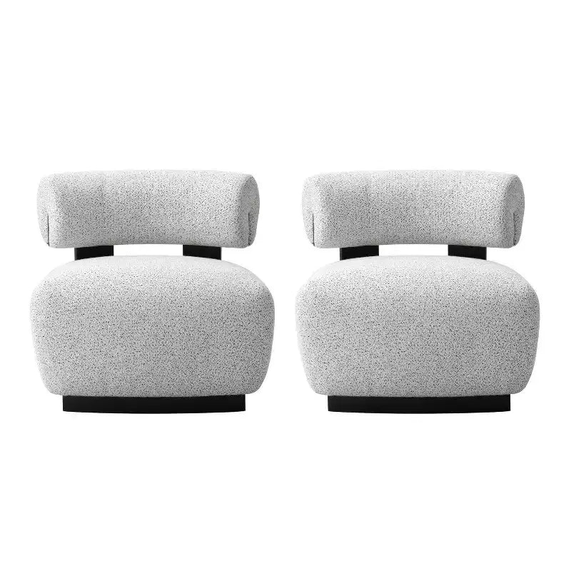 Manhattan Comfort Lot de 2 chaises d'appoint modernes en tissu tissé Bartow, Ivoire/Noir