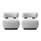 Manhattan Comfort Lot de 2 chaises d'appoint modernes en tissu tissé Bartow, Ivoire/Noir
