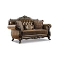 HOMES: Inside + Out Frazer 73" Loveseat Traditional with Nailhead Trim Brown