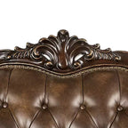 HOMES: Inside + Out Canapé Frazer 73 po traditionnel avec garniture cloutée marron