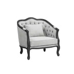 Fauteuil d'appoint Samael 37 po lin gris finition marron foncé - Acme Furniture
