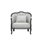Fauteuil d'appoint Samael 37 po lin gris finition marron foncé - Acme Furniture
