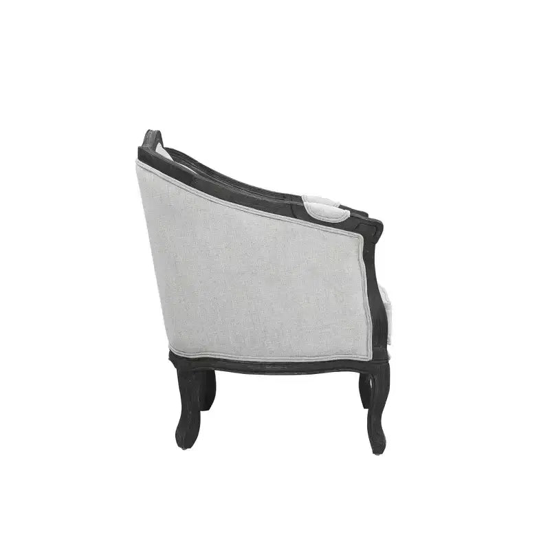 Fauteuil d'appoint Samael 37 po lin gris finition marron foncé - Acme Furniture
