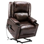 Fauteuil inclinable de massage COMHOMA en cuir PU, fauteuil releveur électrique marron