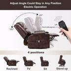 Fauteuil inclinable de massage COMHOMA en cuir PU, fauteuil releveur électrique marron
