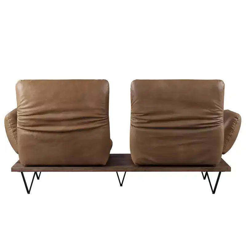 Canapé Narech 88 po en cuir pleine fleur pivotant couleur noix de muscade - Acme Furniture : Comprend 2 coussins décoratifs, cadre en bois
