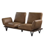 Canapé Narech 88 po en cuir pleine fleur pivotant couleur noix de muscade - Acme Furniture : Comprend 2 coussins décoratifs, cadre en bois