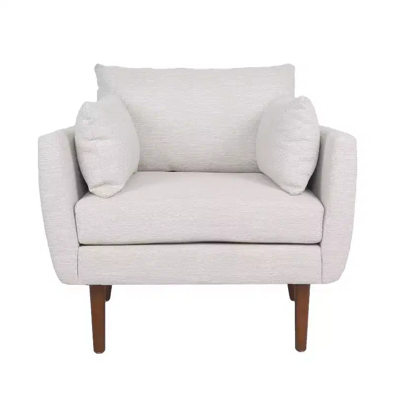 Christopher Knight Home Gould Fauteuil club rembourré avec oreillers décoratifs Beige/Noyer