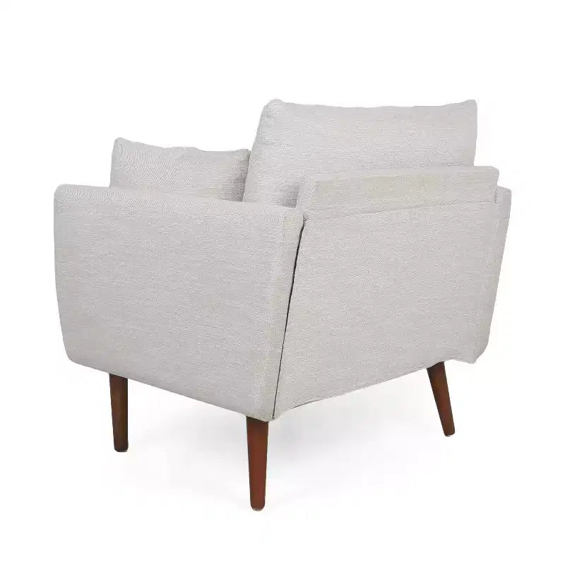 Christopher Knight Home Gould Fauteuil club rembourré avec oreillers décoratifs Beige/Noyer