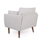 Christopher Knight Home Gould Fauteuil club rembourré avec oreillers décoratifs Beige/Noyer