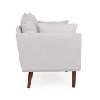 Christopher Knight Home Gould Fauteuil club rembourré avec oreillers décoratifs Beige/Noyer