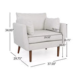Christopher Knight Home Gould Fauteuil club rembourré avec oreillers décoratifs Beige/Noyer